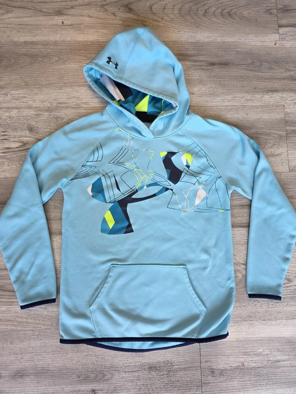Under Armour Youth Large Aqua ColdGear Graphic Hoodie